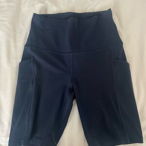 Lululemon High-Waisted Navy Biker Shorts